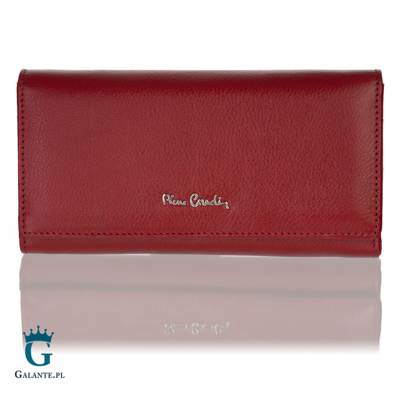 Portfel damski Pierre Cardin ze skóry włoskiej 06 ITALY 100 – czerwony