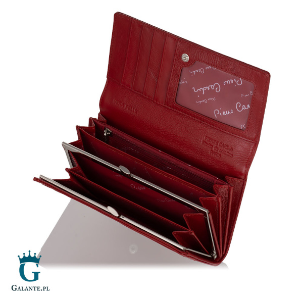 Portfel damski Pierre Cardin ze skóry włoskiej 06 ITALY 100 – czerwony
