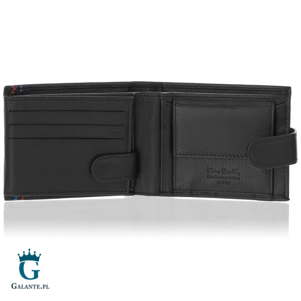 Mały portfel męski Pierre Cardin z modnymi przeszyciami