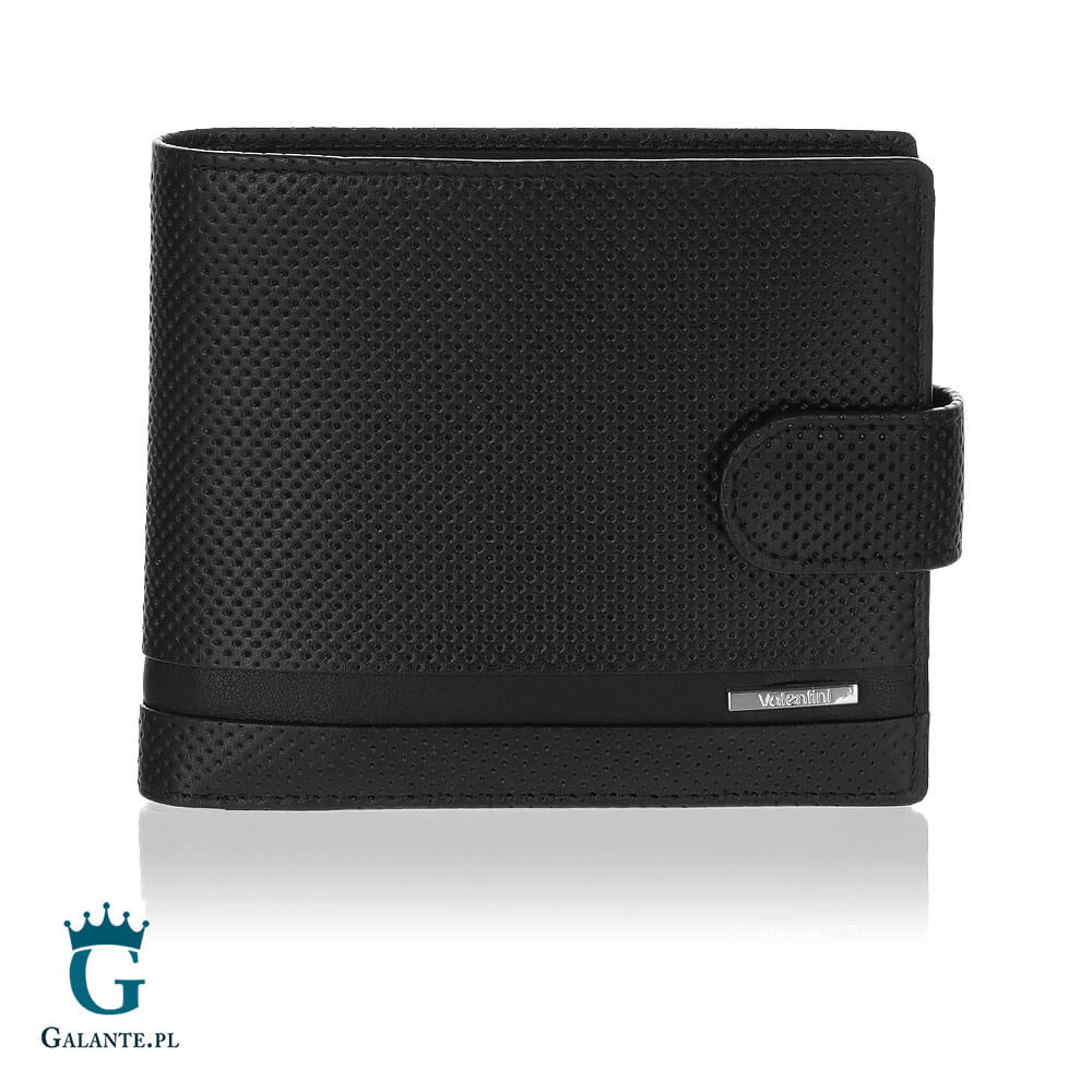 1_137 Portfel męski skórzany zapinany Valentini Perforated 13V-502