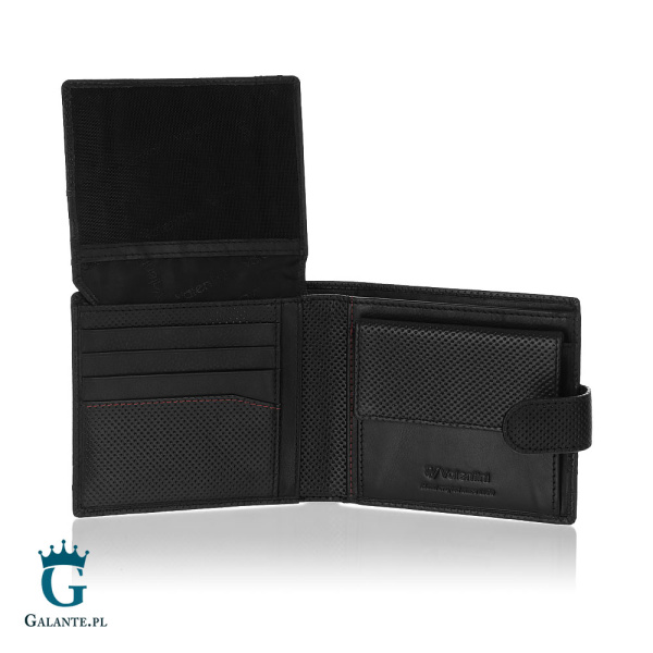 Portfel męski skórzany zapinany Valentini Perforated 13V-502
