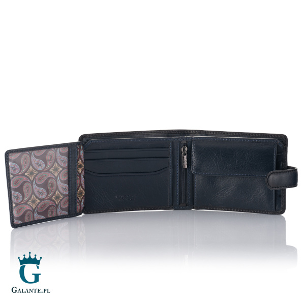 Pojemny Skórzany Portfel Visconti Atelier AT-72 granatowy