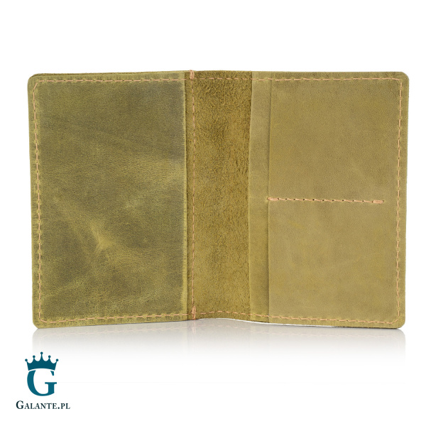 Skórzany Cienki Portfel Slim Wallet Brodrene z Bilonówką SW01+CW – oliwkowy