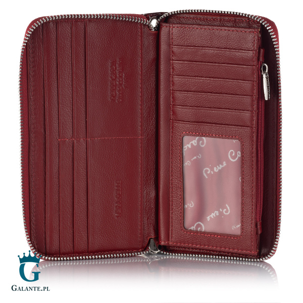 Pojemny portfel damski PIERRE CARDIN na zamek 05 LINE 119 – czerwony