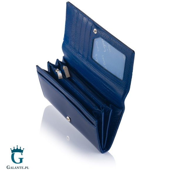 Duży portfel Pierre Cardin zapinany na zatrzask 05 LINE 114 – niebieski