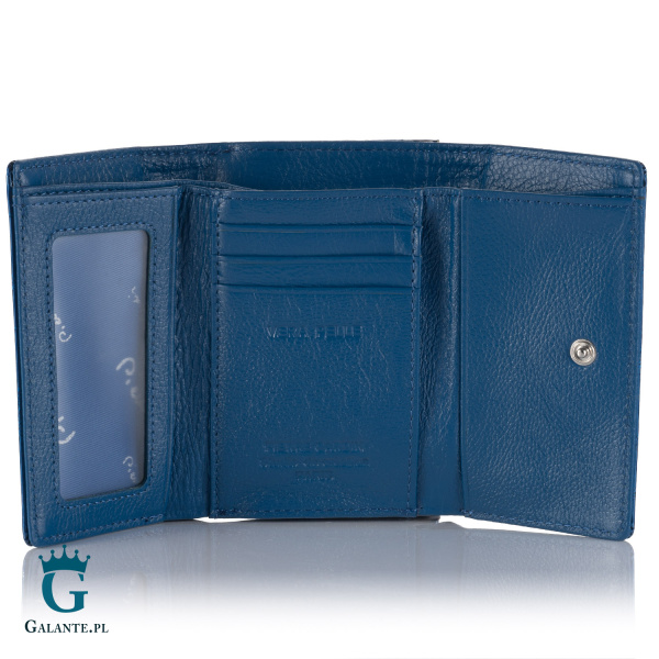 Portfel damski skórzany Pierre Cardin bigiel niebieski