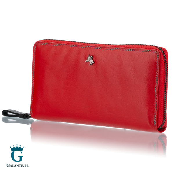 Kolorowy portfel damski na zamek Visconti SP-33 RFID – czerwony