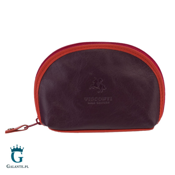 Portfel damski na bilon i klucze Visconti śliwkowy