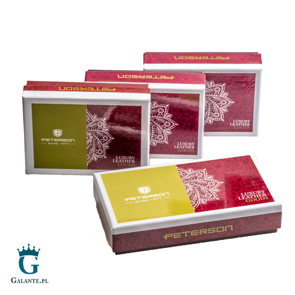 Mały Skórzany Portfel Damski PETERSON RD-02-GCL – czerwony