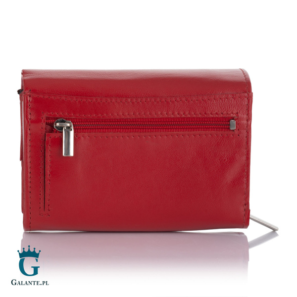 Mały Skórzany Portfel Damski PETERSON RD-02-GCL – czerwony