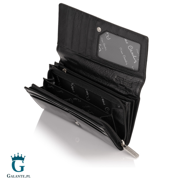 Portfel damski Pierre Cardin ze skóry włoskiej 06 ITALY 106 – czarny