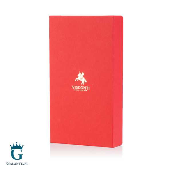 Kolorowy skórzany portfel damski Visconti czerwony