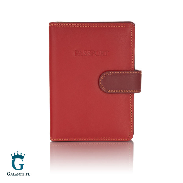 Kolorowe skórzane etui na paszport Visconti RB-75 RFID – czerwony