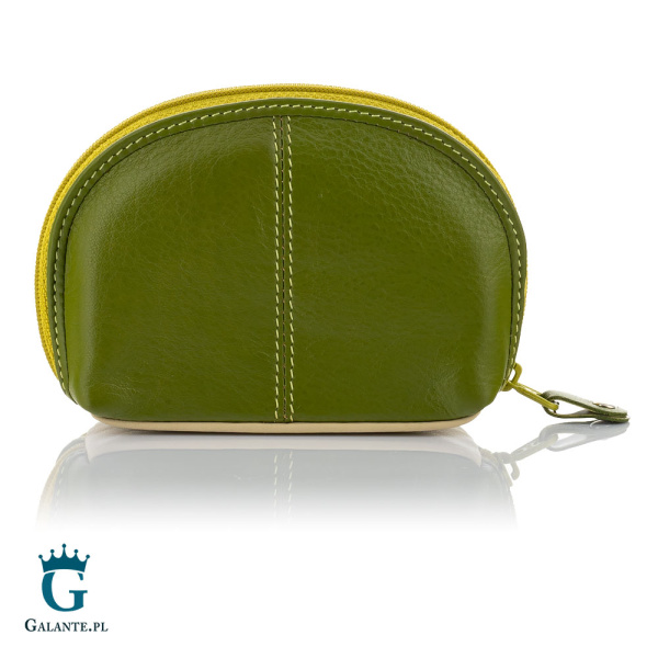 Portfel damski skóra na bilon i klucze Visconti limonka