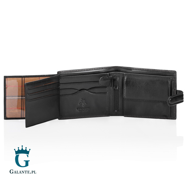 Klasyczny portfel męski z zapięciem Visconti MZ-5 RFID – czarny