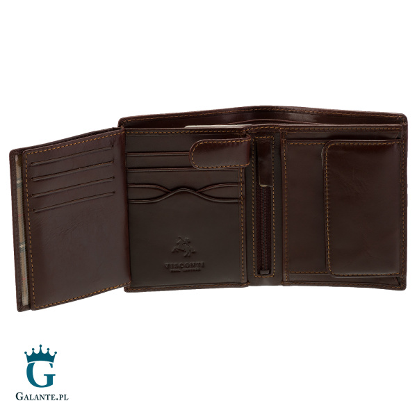 Klasyczny portfel męski Visconti czarny lub brąz MZ-3 RFID – brązowy
