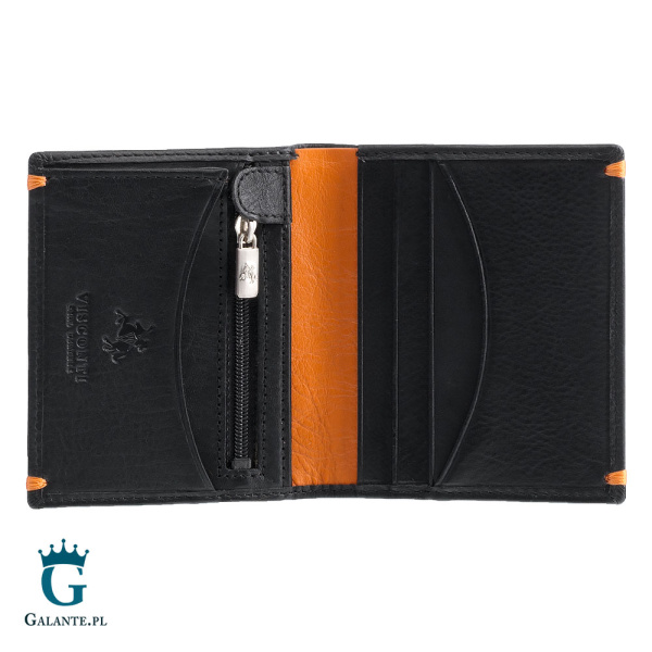 Portfelik męski skórzany Visconti AP-61 – pomarańczowy