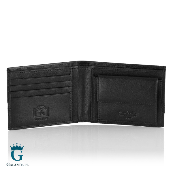 Skórzany portfel męski z przeszyciami Pierre Cardin TILAK97 8805 – niebieski