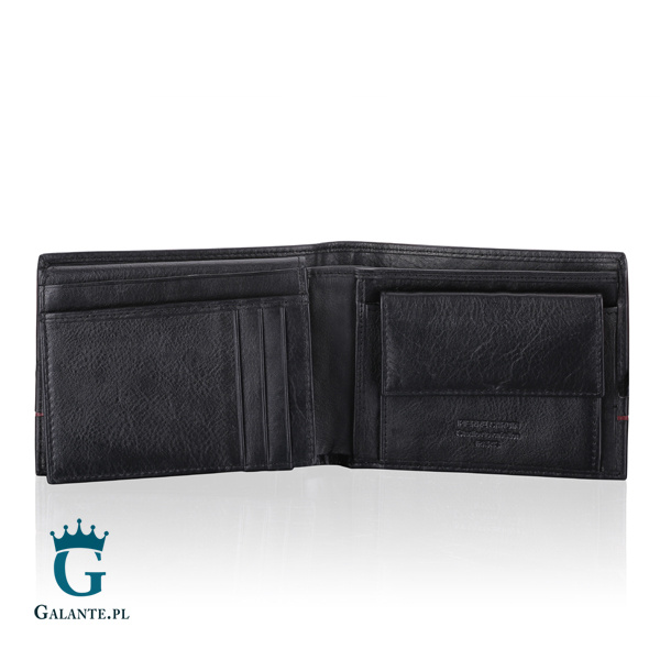 Skórzany portfel męski Pierre Cardin TILAK15 8806 czarno-niebieski