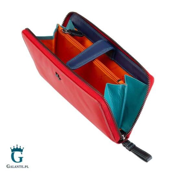 Kolorowy portfel damski na zamek Visconti SP-33 RFID – czerwony