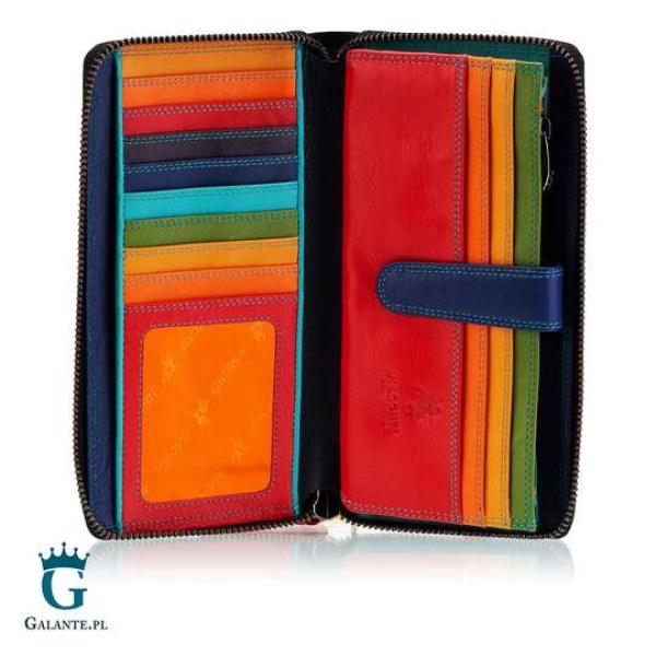 Kolorowy portfel damski na zamek Visconti SP-33 RFID – czerwony