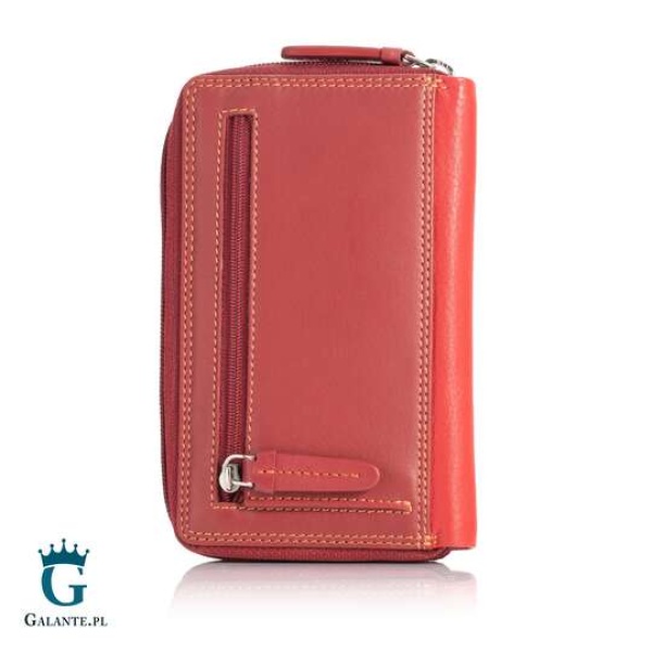 Kolorowy portfel damski na zamek Visconti czerwony
