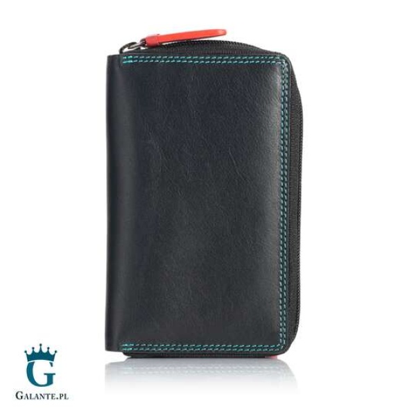 Kolorowy portfel damski na zamek Visconti RB-98 z RFID – czarny