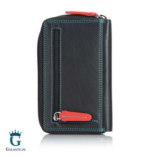 Kolorowy portfel damski na zamek Visconti RB-98 z RFID – czarny