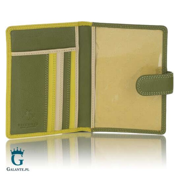Kolorowe skórzane etui na paszport Visconti RB-75 RFID – limonkowy
