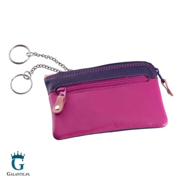 Portfel damski na bilon i klucze Visconti RB-69 – jagodowy