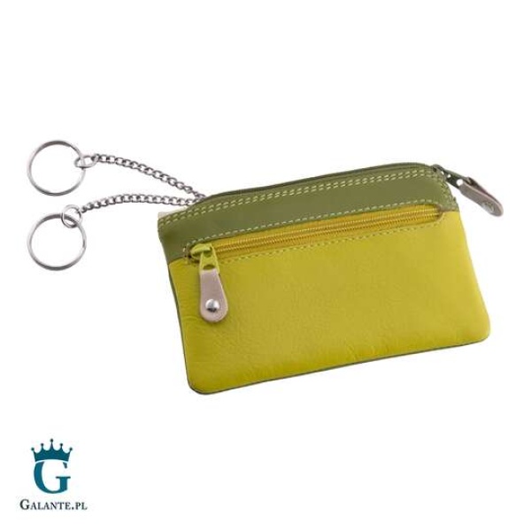 Portfel damski na bilon i klucze Visconti limonka