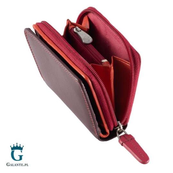 Kolorowy portfelik skórzany Visconti RB-53 RFID – śliwkowy