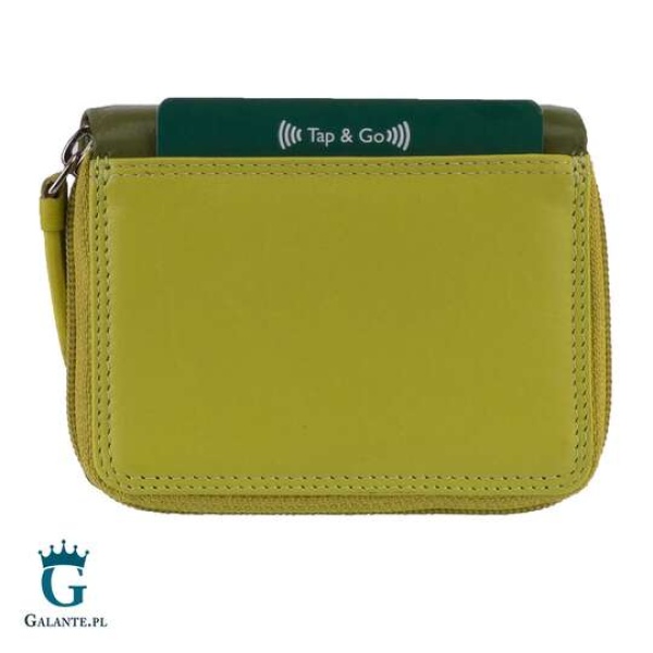 Portfelik damski skórzany Visconti kolorowy limonka