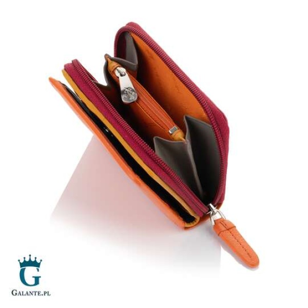 Kolorowy portfelik skórzany Visconti kRB-53 pomarańczowy