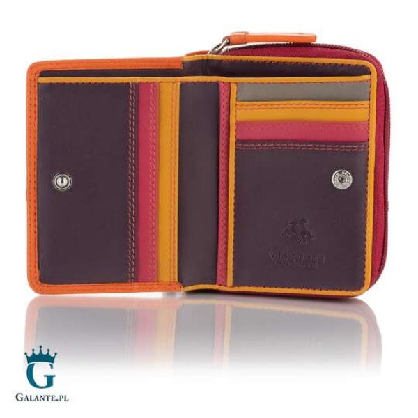Kolorowy portfelik skórzany Visconti kRB-53 pomarańczowy