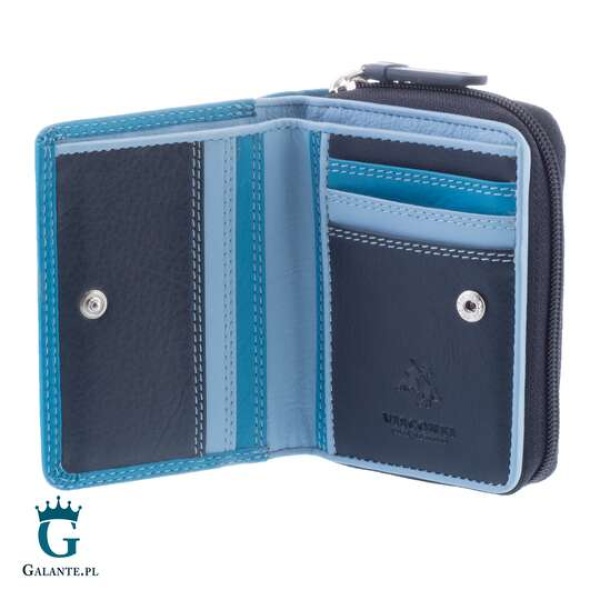 Kolorowy portfelik skórzany Visconti RB-53 RFID – niebieski