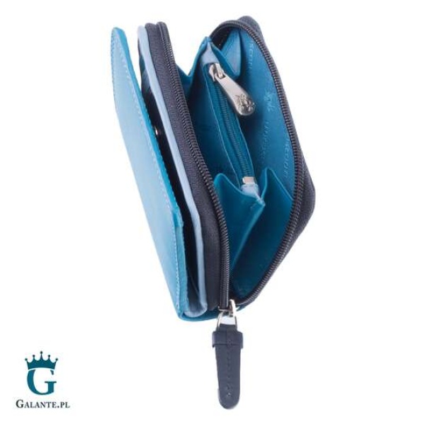 Kolorowy portfelik skórzany Visconti RB-53 RFID – niebieski