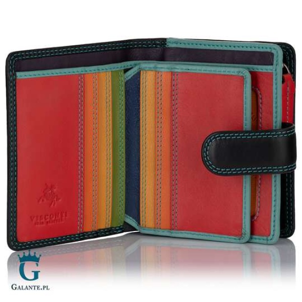 Kolorowy portfelik damski Visconti RB-40 RFID – czarny