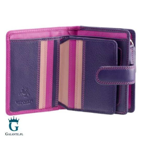 Kolorowy portfelik damski Visconti RB-40 RFID – jagodowy