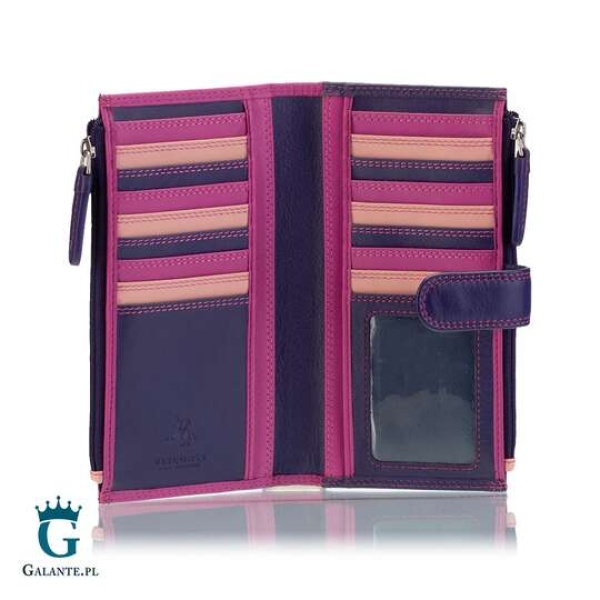 Duży kolorowy portfel damski Visconti jagodowy