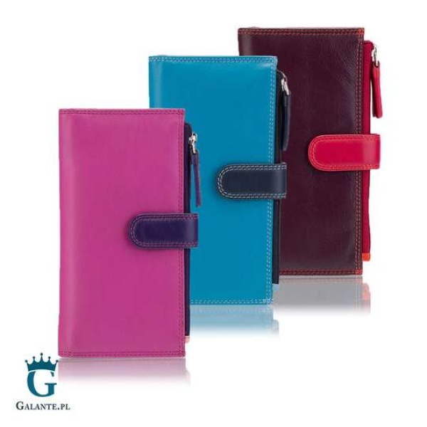 Duży wielokolorowy portfel damski Visconti RB-100 RFID – niebieski