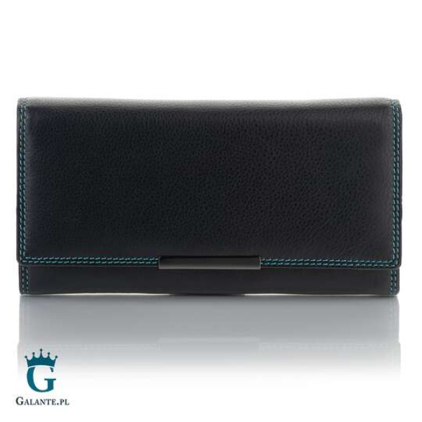 Duży skórzany portfel damski Visconti R-11 czarny