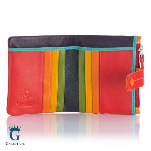 Mały kolorowy portfel damski Visconti M-77 czerwony