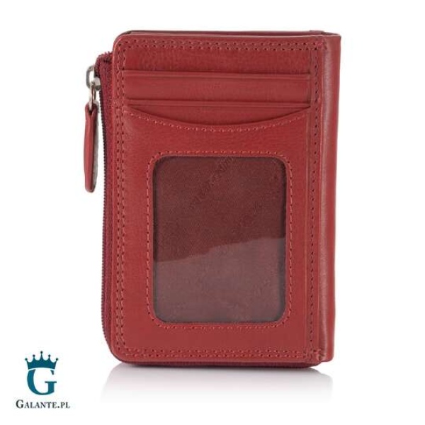 Skórzany portfelik na bilon i karty Visconti czerwony