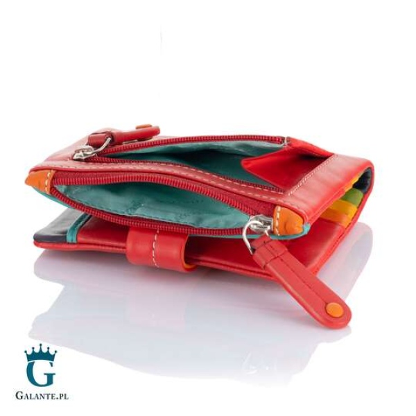 Mały kolorowy portfel damski Visconti M-77 czerwony