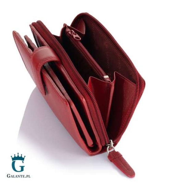 Skórzany portfel damski Visconti HT-33 czerwony