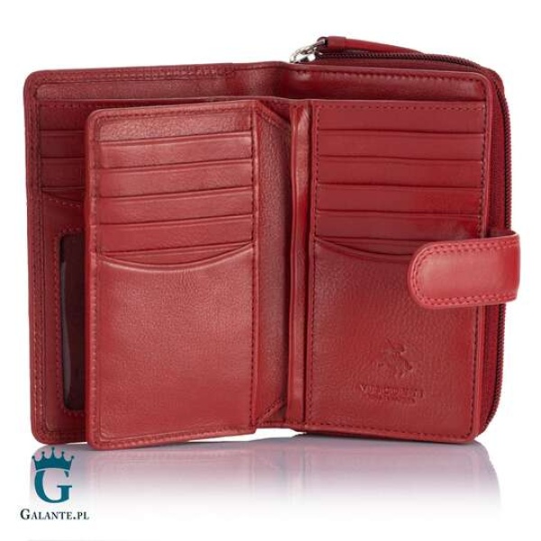 Skórzany portfel damski Visconti HT-33 czerwony