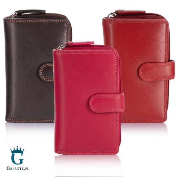 Skórzany portfel damski Visconti HT-33 czerwony