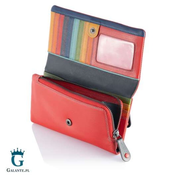 Duży kolorowy portfel damski Visconti CM-72 czerwony