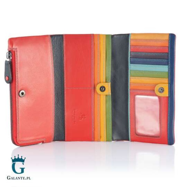 Duży kolorowy portfel damski Visconti CM-72 czerwony